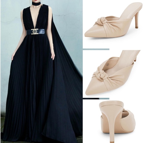 POINTED KNOT STILETTO MULES - Picture 5 of 8